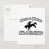 Paarden opslaan, ruitbrandweerman briefkaart (Voorkant / Achterkant)