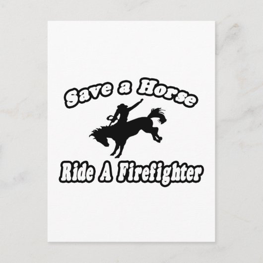 Paarden opslaan, ruitbrandweerman briefkaart (Voorkant)