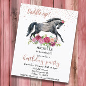 Paarden opzadelen Birthday - roze begroting