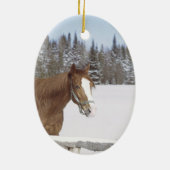 Paarden overs vakantieverval keramisch ornament (Achterkant)