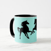 Paarden Paar Koffie Mok Custom Kleur (Voorkant links)