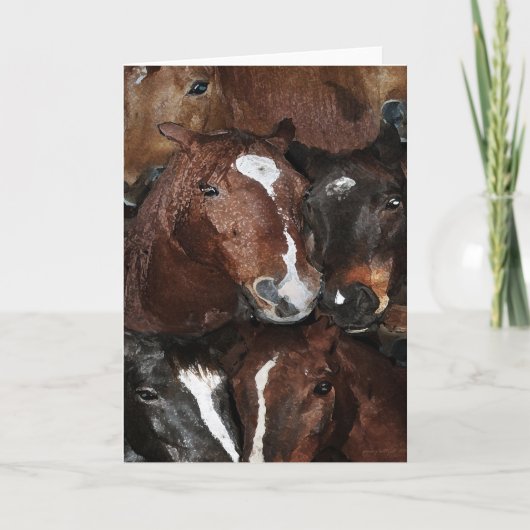 Paarden, Paarden die, Paarden Cad begroeten Kaart (Voorkant)