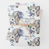 Paarden paardenliefhebbers gepersonaliseerd inpakpapier vel (In situ)