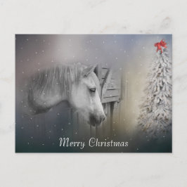 Paarden: Paardenliefhebbers Snowy Winter Christmas Feestdagenkaart