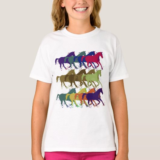 Paarden patroon, boerderijdieren t-shirt (Voorkant)