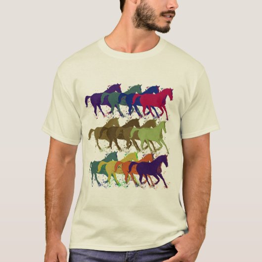 Paarden patroon, boerderijdieren t-shirt (Voorkant)