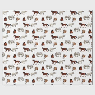 Paarden patroon cadeaupapier