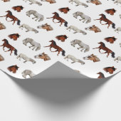 Paarden patroon cadeaupapier (Hoek)