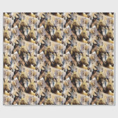 Paarden patroon cadeaupapier (Vlak)