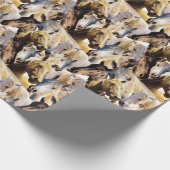 Paarden patroon cadeaupapier (Hoek)