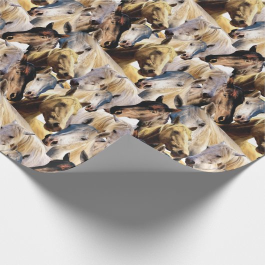 Paarden patroon cadeaupapier (Hoek)