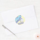 Paarden/pony op gele rode liftsticker ronde sticker (Envelop)