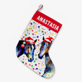 Paarden pony paardensport kerstcadeaus kleine kerstsok (Voorkant (Hangend))