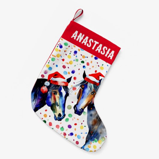 Paarden pony paardensport kerstcadeaus kleine kerstsok (Voorkant (Hangend))