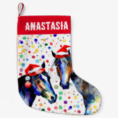 Paarden pony paardensport kerstcadeaus kleine kerstsok (Voorkant)