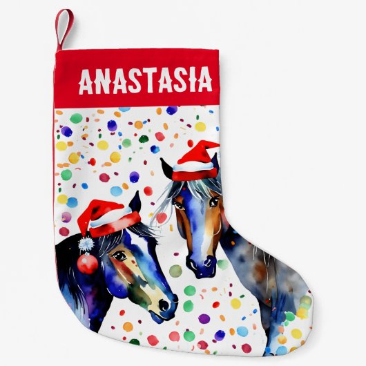 Paarden pony paardensport kerstcadeaus kleine kerstsok (Voorkant)