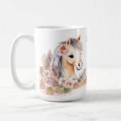 Paarden pony thema geschenken beige schattige paar koffiemok (Links)