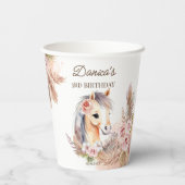 Paarden pony thema verjaardagsfeestje servies papieren bekers (Achterkant)