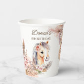 Paarden pony thema verjaardagsfeestje servies papieren bekers (Voorkant)