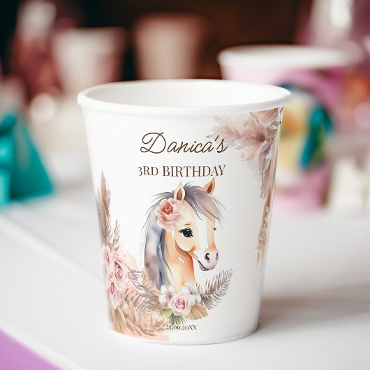 Paarden pony thema verjaardagsfeestje servies papieren bekers