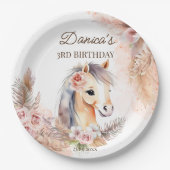 Paarden pony thema verjaardagsfeestje servies papieren bordje (Voorkant)