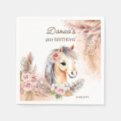 Paarden pony thema verjaardagsfeestje servies servet (Voorkant)