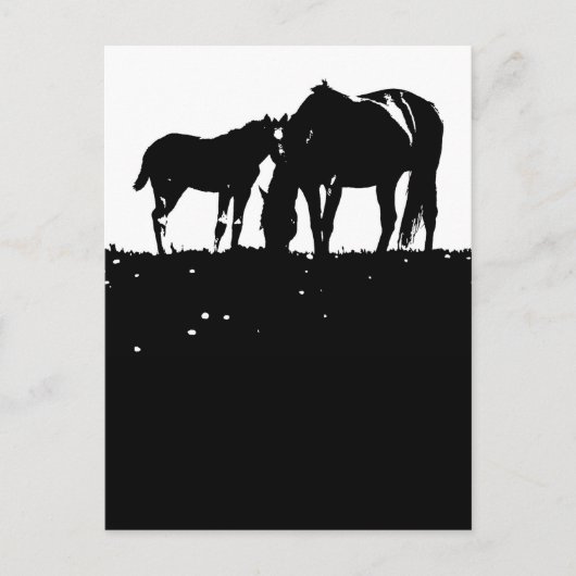 Paarden Pop Art Briefkaart (Voorkant)