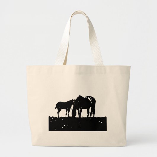 Paarden Pop Art Grote Tote Bag (Voorkant)