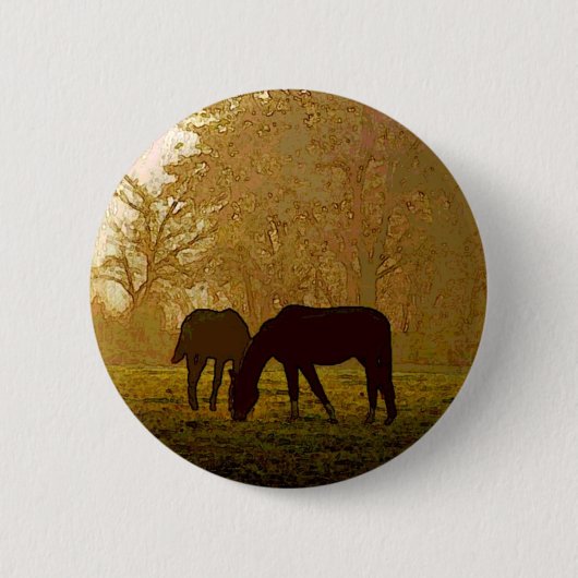 Paarden Pop Art Ronde Button 5,7 Cm (Voorkant)