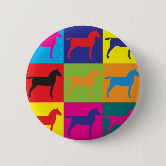 Paarden Pop Art Ronde Button 5,7 Cm (Voorkant)