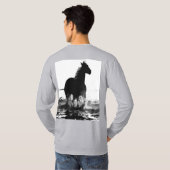 Paarden Pop maken Sjabloon Trendy Grey Modern T-shirt (Achterkant volledig)