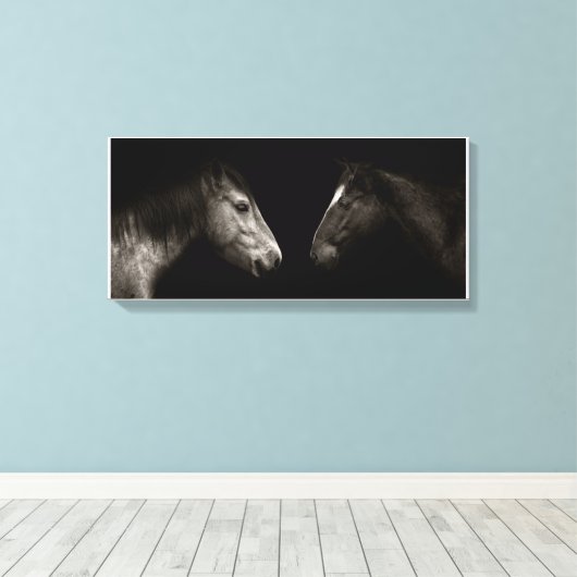 Paarden portret canvas afdruk (Insitu (Houten vloer))