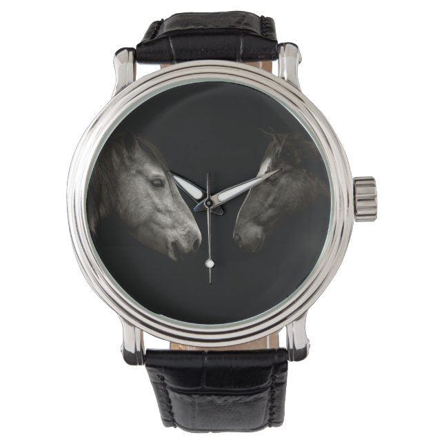 Paarden portret horloge (Voorkant)