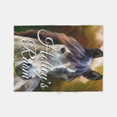 Paarden Portret schilderen Kunst op maat Fleece Deken (Voorkant (Horizontaal))