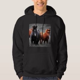 Paarden Portret: selectieve kleurenfotografie Hoodie