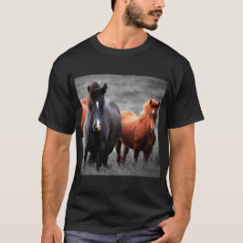 Paarden Portret: selectieve kleurenfotografie T-shirt