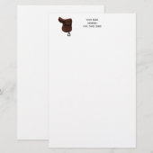 Paarden - Preppy Equestrian Tack Saddle Color Briefpapier (Voorkant / Achterkant)