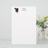 Paarden - Preppy Equestrian Tack Saddle Color Briefpapier (Staand voorkant)