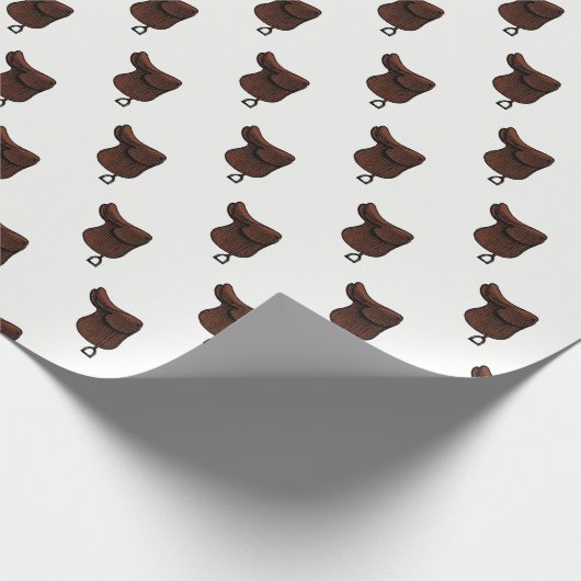 Paarden - Preppy Equestrian Tack Saddle Color Cadeaupapier (Hoek)