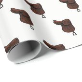Paarden - Preppy Equestrian Tack Saddle Color Cadeaupapier (Rol Hoek)