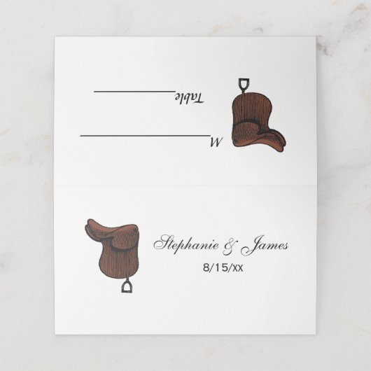 Paarden - Preppy Equestrian Tack Saddle Color Plaatskaartje (Buitenkant ongevouwen)