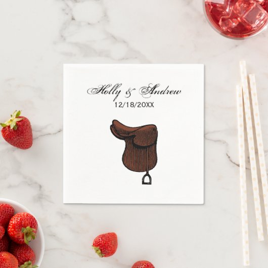 Paarden - Preppy Equestrian Tack Saddle Color Servetten (Insitu)