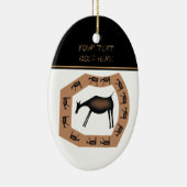 Paarden Primitieve grotkunst Keramisch Ornament (Rechts)