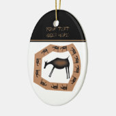 Paarden Primitieve grotkunst Keramisch Ornament (Links)