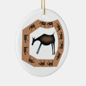 Paarden Primitieve grotkunst Keramisch Ornament (Rechts)