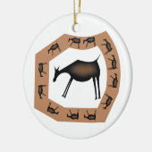 Paarden Primitieve grotkunst Keramisch Ornament (Links)