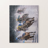 Paarden Racen in de Sneeuw puzzel (Verticaal)
