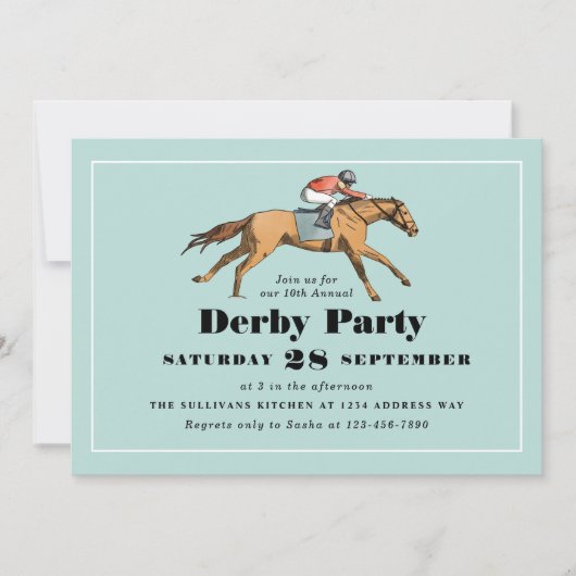 Paarden Racing Birthday Derby Kaart (Voorkant)