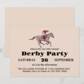 Paarden Racing Birthday Derby Kaart (Voorkant / Achterkant)