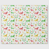 Paarden Racing Derby Day Party Colorful Pattern Cadeaupapier (Vlak)